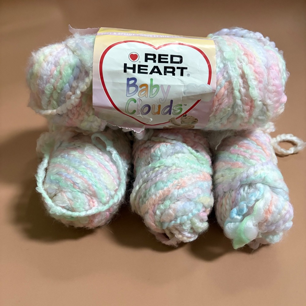 Red Heart Baby Clouds Yarn Tutti-Frutti 9351 Bulky 100% Acrylic 15oz 4 Skeins